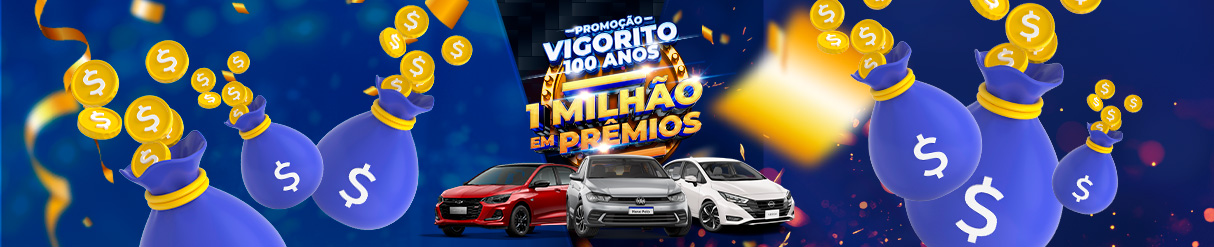 Promoção Vigorito 100 Anos: R$ 1 milhão em prêmios para você